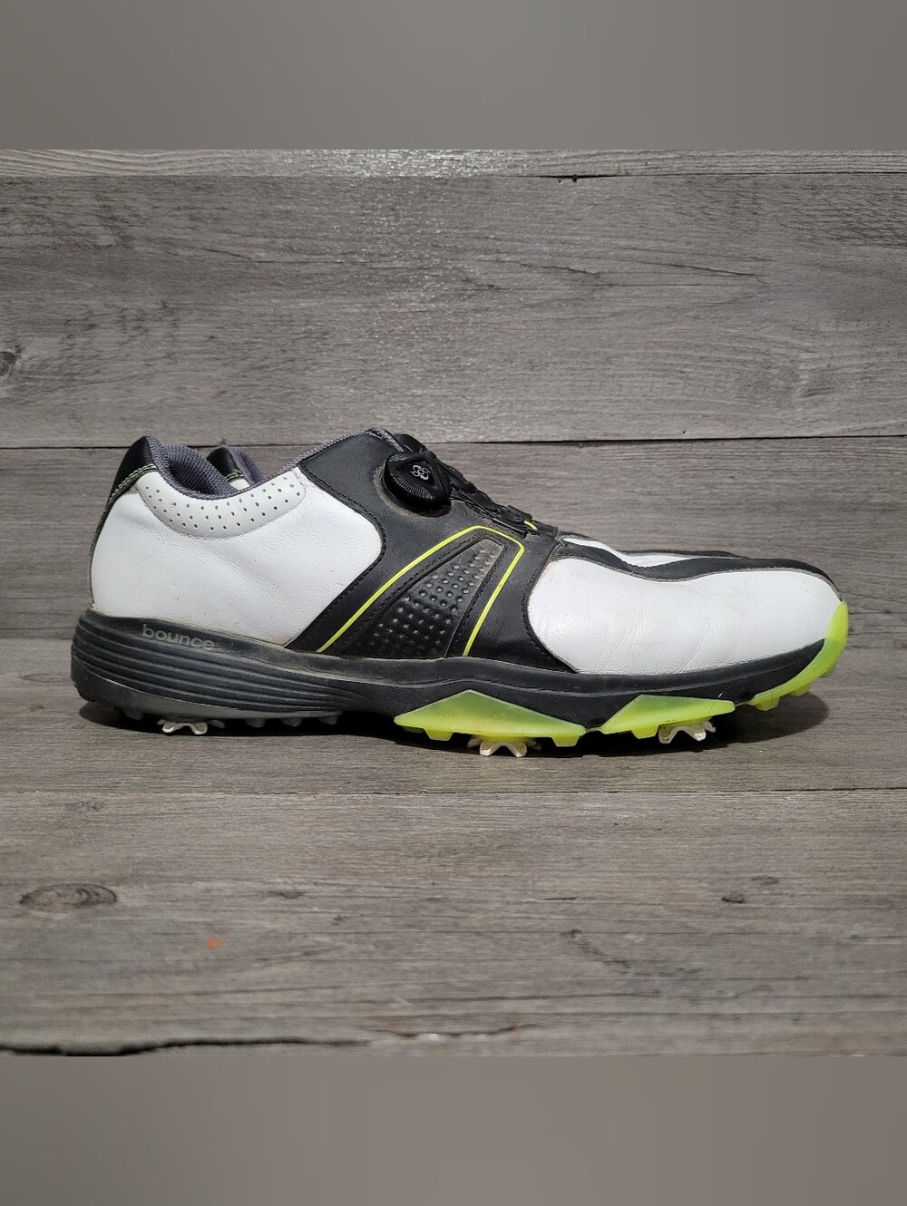 Adidas Men's 360 Traxion BOA Mens Size 13 golf shoes White Black Green